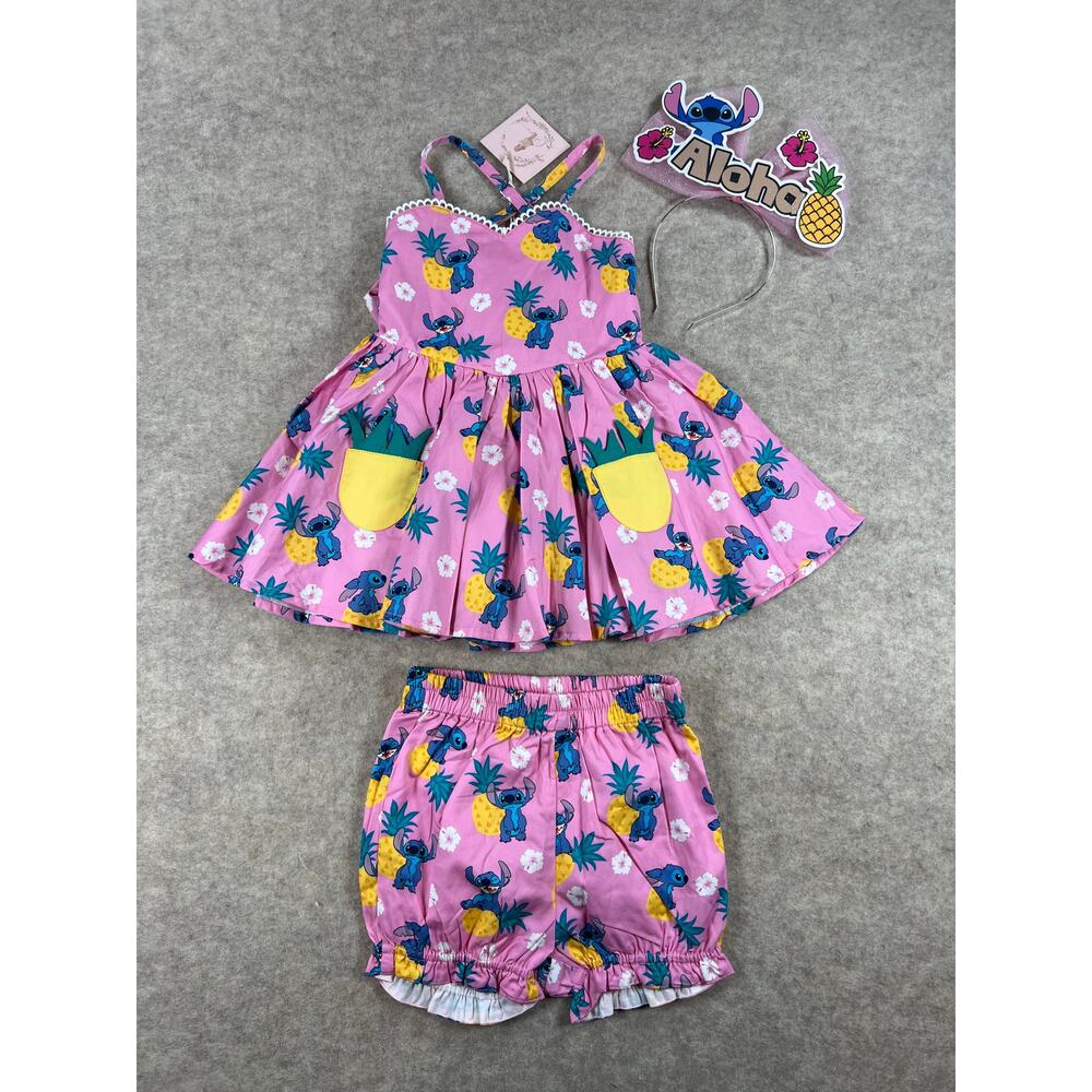 Calluna All Stitched Up Tunic Dress with Bloomers and Headband Size 4/5 NEW